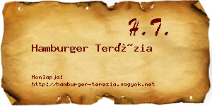 Hamburger Terézia névjegykártya